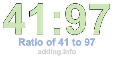 Ratio of 41 to 97