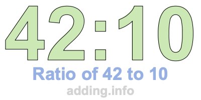 Ratio of 42 to 10