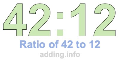 Ratio of 42 to 12 Ratio of 42 to 12