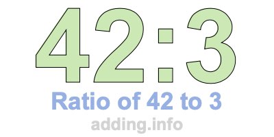 Ratio of 42 to 3 Ratio of 42 to 3