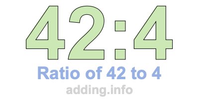 Ratio of 42 to 4 Ratio of 42 to 4
