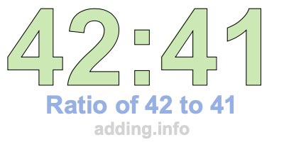 Ratio of 42 to 41 Ratio of 42 to 41