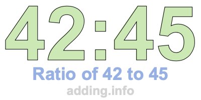 Ratio of 42 to 45 Ratio of 42 to 45