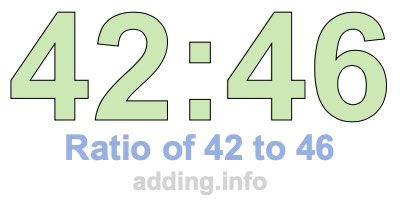 Ratio of 42 to 46 Ratio of 42 to 46