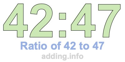 Ratio of 42 to 47 Ratio of 42 to 47
