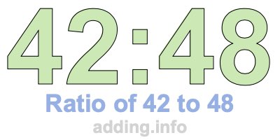 Ratio of 42 to 48 Ratio of 42 to 48