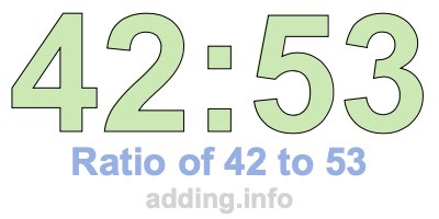 Ratio of 42 to 53 Ratio of 42 to 53