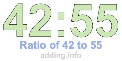 Ratio of 42 to 55 Ratio of 42 to 55