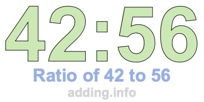 Ratio of 42 to 56 Ratio of 42 to 56