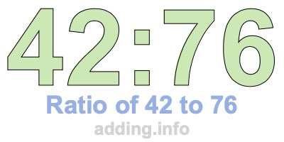 Ratio of 42 to 76