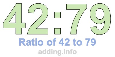 Ratio of 42 to 79 Ratio of 42 to 79