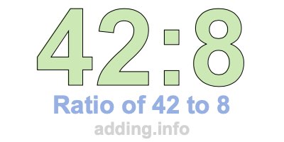 Ratio of 42 to 8 Ratio of 42 to 8