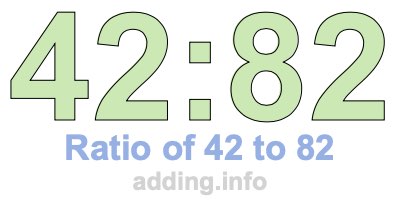 Ratio of 42 to 82 Ratio of 42 to 82