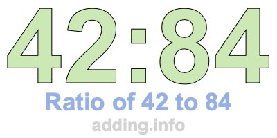Ratio of 42 to 84 Ratio of 42 to 84