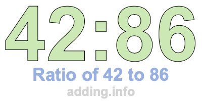 Ratio of 42 to 86 Ratio of 42 to 86