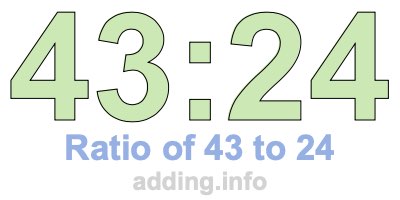 Ratio of 43 to 24