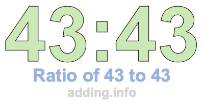 Ratio of 43 to 43 Ratio of 43 to 43