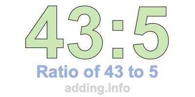 Ratio of 43 to 5 Ratio of 43 to 5