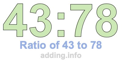 Ratio of 43 to 78