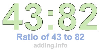 Ratio of 43 to 82 Ratio of 43 to 82