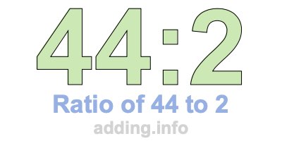 Ratio of 44 to 2 Ratio of 44 to 2