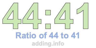 Ratio of 44 to 41 Ratio of 44 to 41