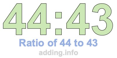 Ratio of 44 to 43 Ratio of 44 to 43