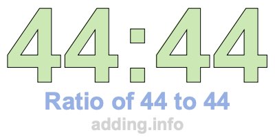 Ratio of 44 to 44
