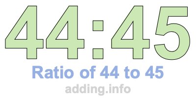 Ratio of 44 to 45 Ratio of 44 to 45