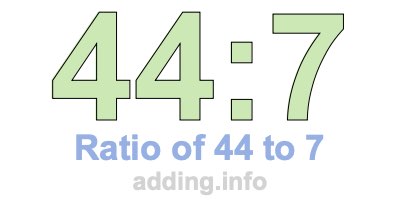 Ratio of 44 to 7 Ratio of 44 to 7