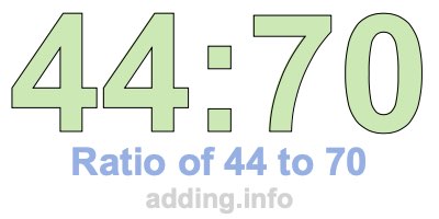 Ratio of 44 to 70 Ratio of 44 to 70