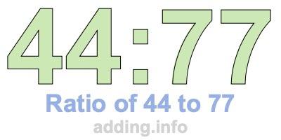 Ratio of 44 to 77