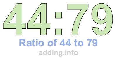 Ratio of 44 to 79 Ratio of 44 to 79