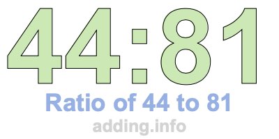 Ratio of 44 to 81