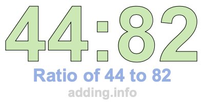 Ratio of 44 to 82 Ratio of 44 to 82
