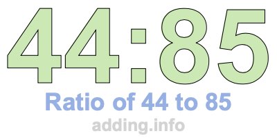 Ratio of 44 to 85