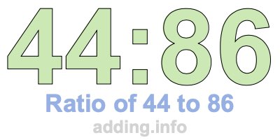 Ratio of 44 to 86