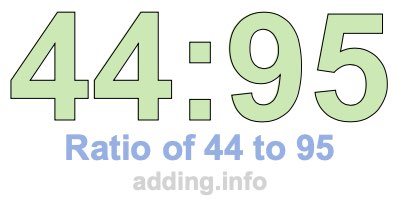 Ratio of 44 to 95
