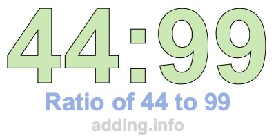 Ratio of 44 to 99