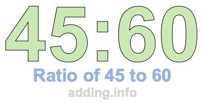 Ratio of 45 to 60