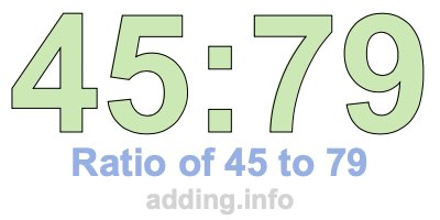 Ratio of 45 to 79
