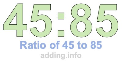 Ratio of 45 to 85 Ratio of 45 to 85