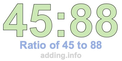 Ratio of 45 to 88