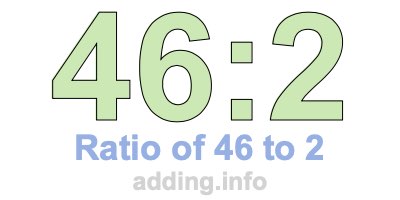 Ratio of 46 to 2 Ratio of 46 to 2