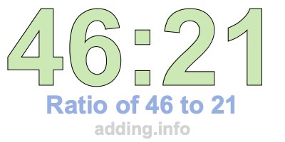 Ratio of 46 to 21