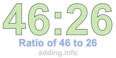 Ratio of 46 to 26