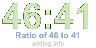 Ratio of 46 to 41