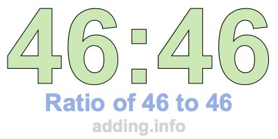 Ratio of 46 to 46 Ratio of 46 to 46
