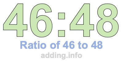 Ratio of 46 to 48