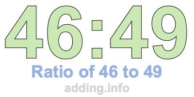 Ratio of 46 to 49 Ratio of 46 to 49